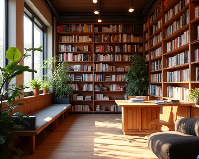 Estantería de libros en Alas de Papel, Madrid